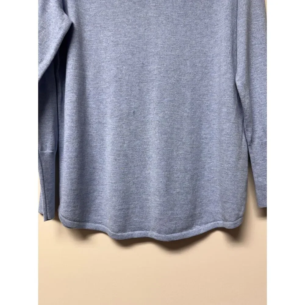 NIC + ZOE Vital V-Neck Sweater, Light Blue, Sz L